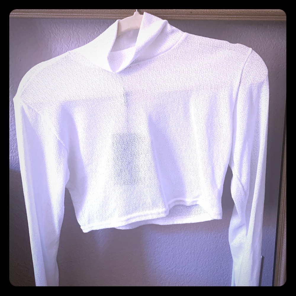 PrettyLittleThing White Turtleneck Crop